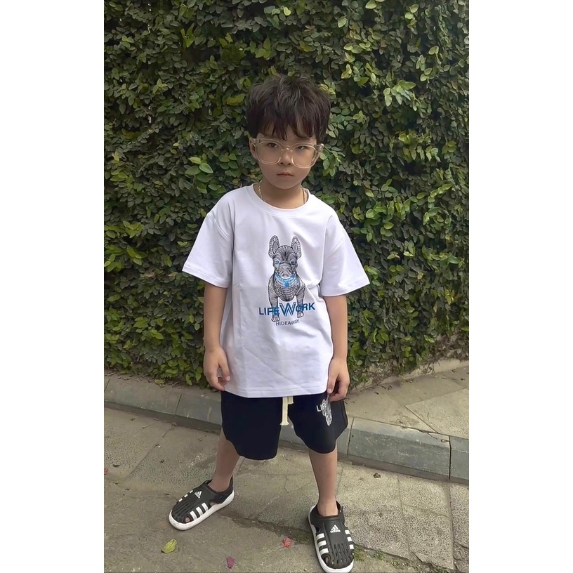 🔥SALE SỐC💯 Sét quần áo trẻ em  Chó LW Đen Trắng 2023 2BKids