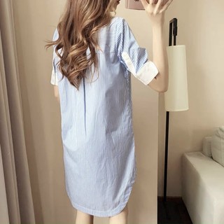 Đầm sơ mi sọc 2 màu (kèm hình thật)