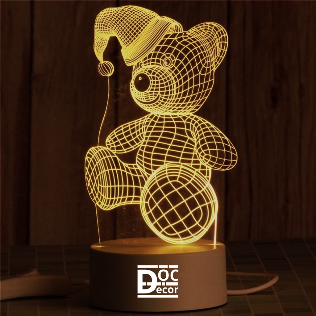 Đèn ngủ 3D dễ thương ánh sáng ấm áp, Đèn led decor, Quà tặng độc đáo