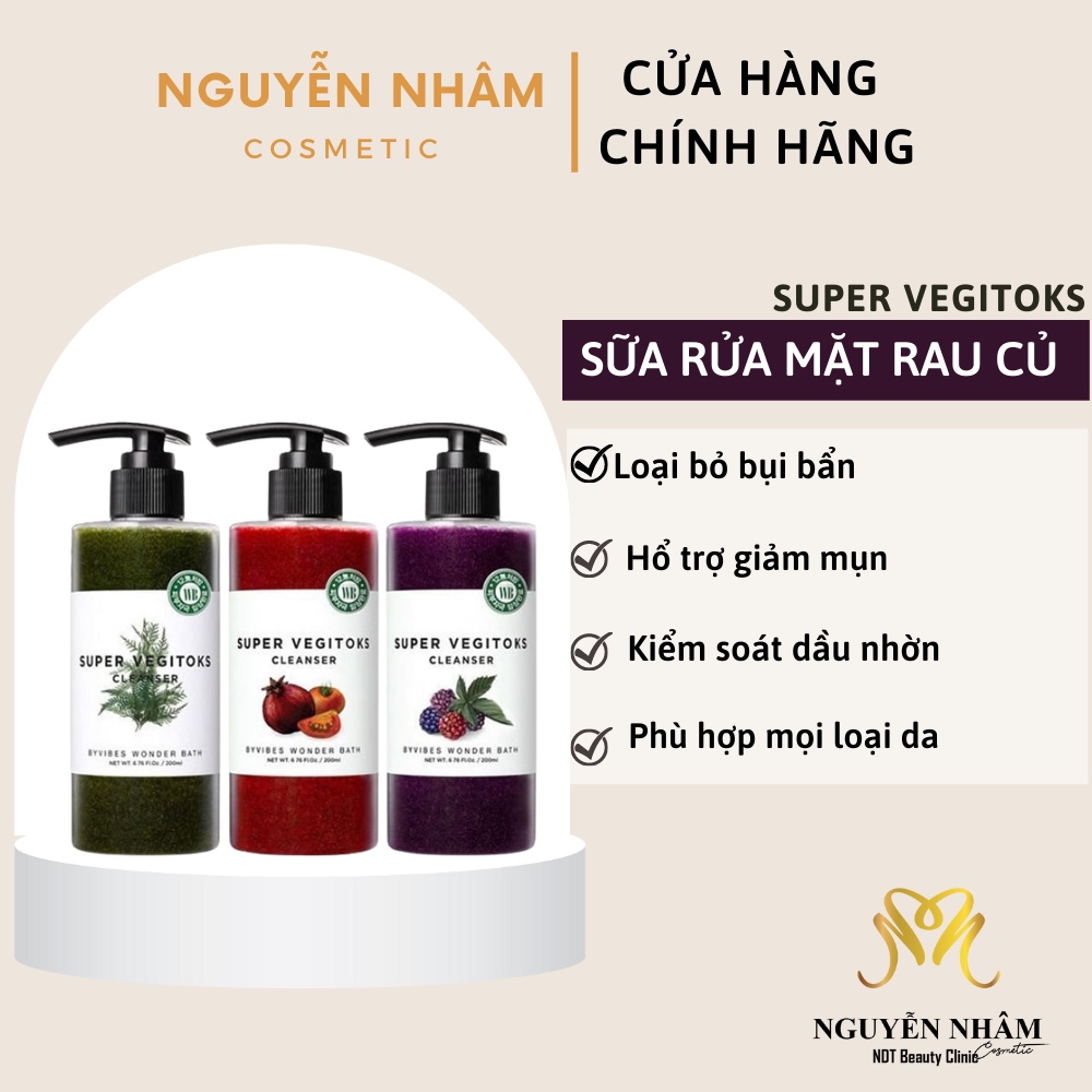 Sữa Rửa Mặt Thải Độc Rau Củ Super Vegitoks Cleanser
