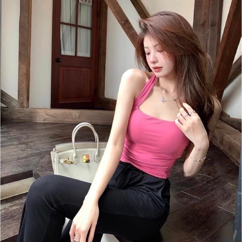 Áo chữ c nhiều màu cổ yếm