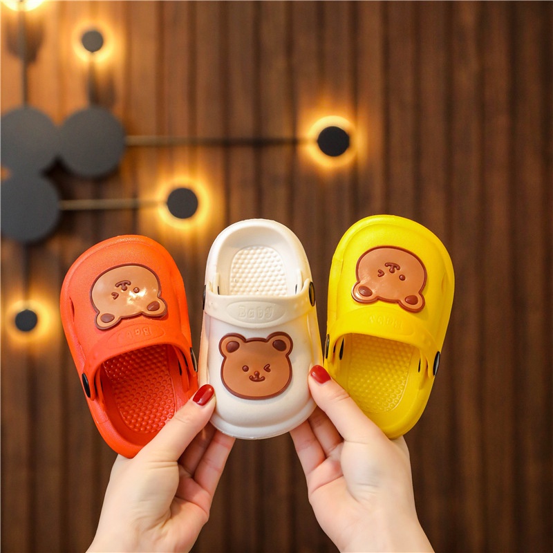 Sun baby Xăng đan Đế Mềm Chống Trượt Nhiều Màu Sắc Hình Gấu Hoạt Hình Thời Trang Mùa Hè Cho Trẻ Em
