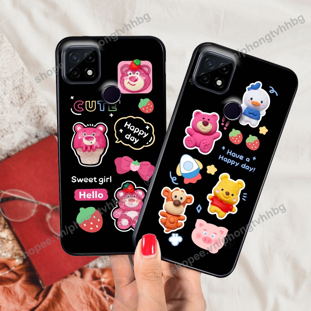 Ốp lưng Realme C20 / Realme C21Y / Realme C25 / Realme C25S GẤU DÂU chi bi hoạt hình cute siêu rẻ