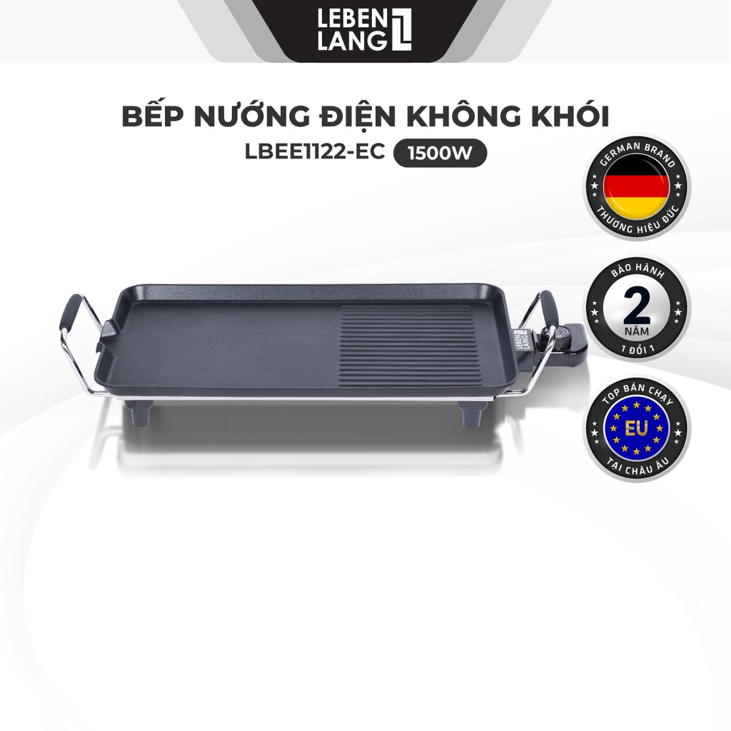 Bếp nướng điện không khói Lebenlang LBEE1122-EC của Đức, công suất 1500W, bảo hành 2 năm - hàng chính hãng