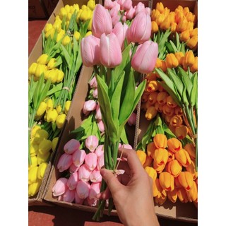 10 cành hoa lụa hoa giả - Hoa tulip