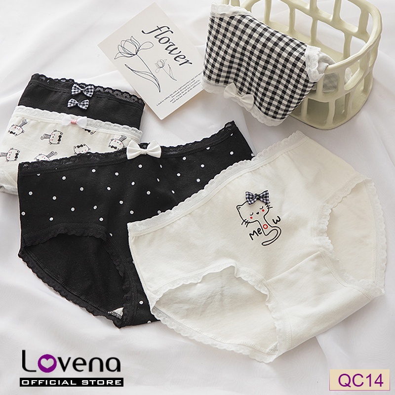 Quần Lót Cute Nữ Cotton Kháng Khuẩn Lovena QC14
