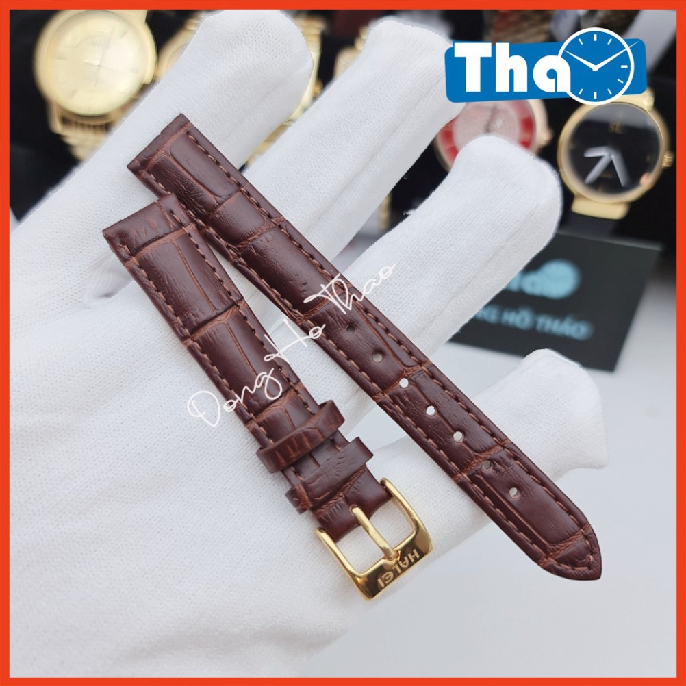 Dây Da Đồng Hồ Halei Kích Thước Nam Nữ Vân Cá Sấu Chính Hãng Khóa Mạ Vàng - Shop nhím yêu