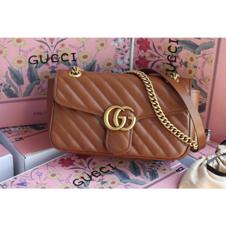 Túi Xách Gucci Marmont Nâu Size 22/26  -  By Willow.luxury