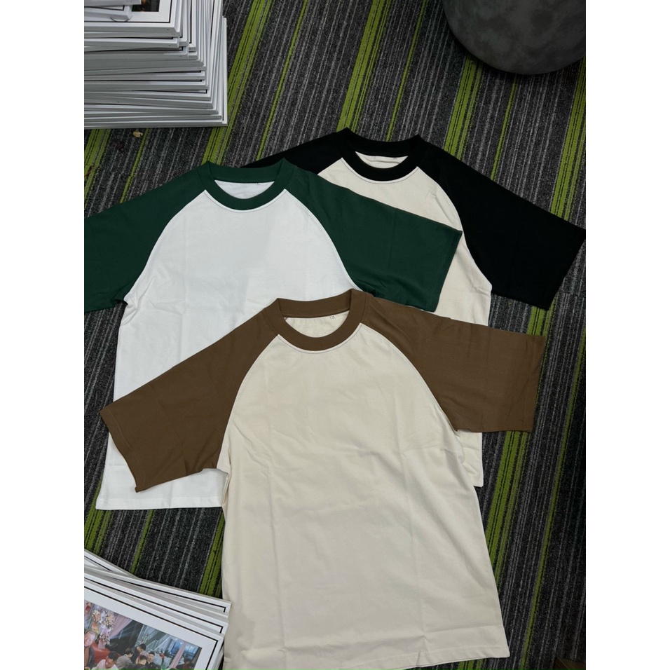 Áo thun RAGLAN YGGENZ shop , Áo thun unisex nam nữ from rộng oversize chất liệu cotton 100%