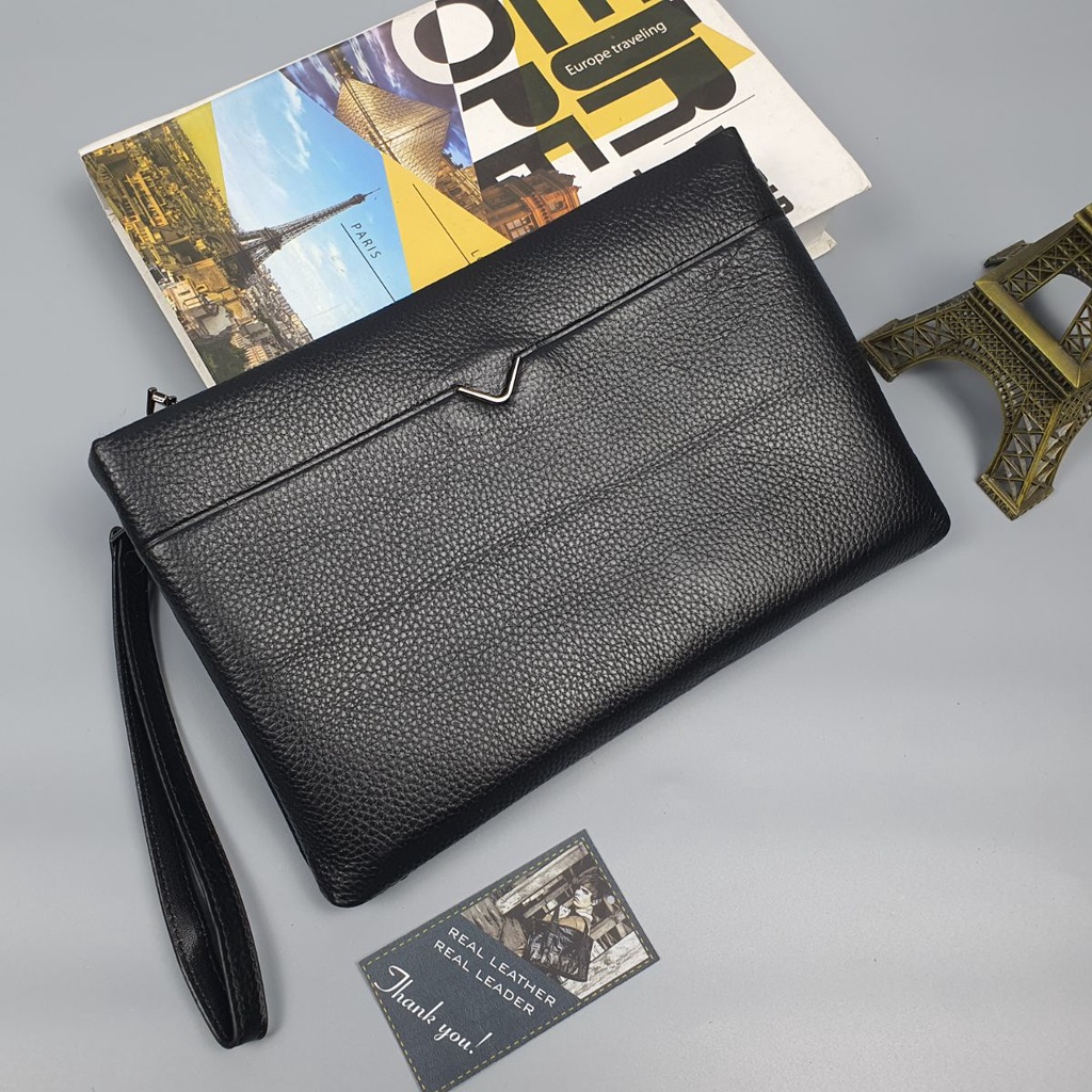 Clutch cầm tay nam da bò thật CL147VB  - 100% da thật, BH 3 năm