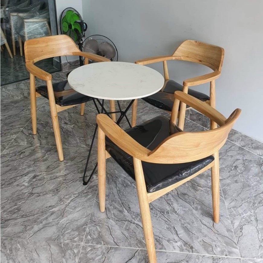 Ghế gỗ cafe Hiroshima lưng cao