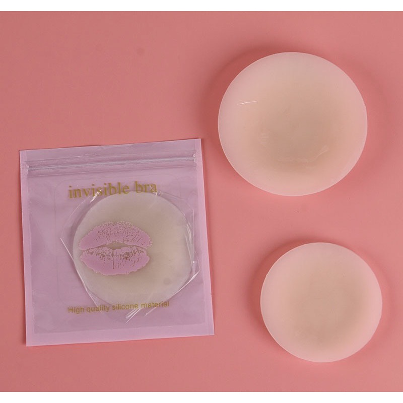 2 Miếng Dán Nhũ Hoa Silicon Tàng Hình Siêu Dính Hót