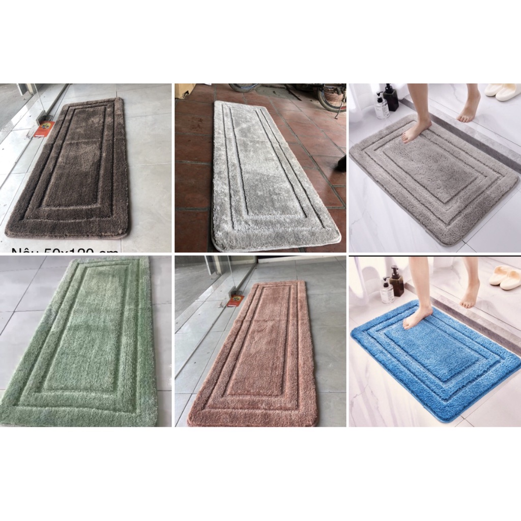 Thảm lau chân, thảm decor  sợi bông cotton 100% siêu mềm mại-3 kích thước 40x60/50x70/40x120cm