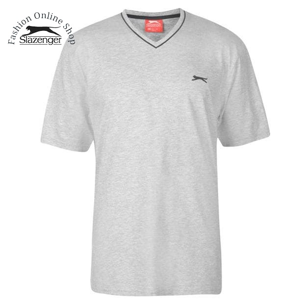Áo thun nam cổ tim Slazenger V Neck màu Grey Marl Hàng size UK