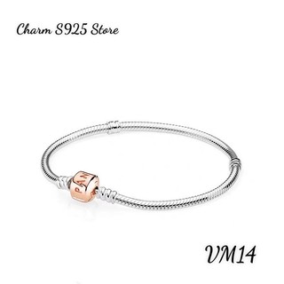 VÒNG TAY PAN ALE KHOÁ TRỤ MIX VÀNG HỒNG BẠC S925 THUẦN KHIẾT HÀNG CAO CẤP