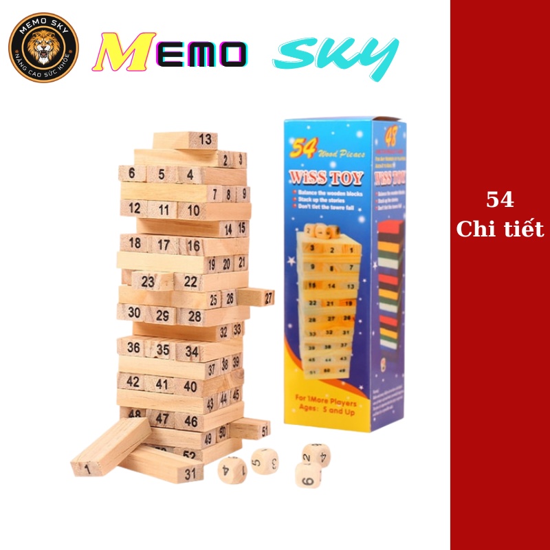 Đồ chơi rút gỗ cho bé đồ chơi giáo dục tạo sự khéo léo cho trẻ em bộ 54 khối gỗ cân bằng