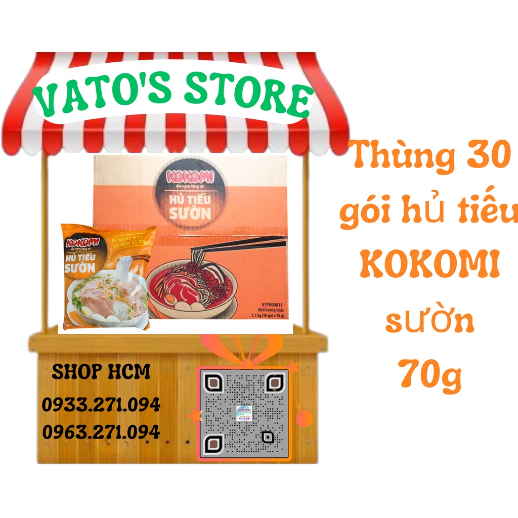 Thùng 30 gói hủ tiếu sườn Kokomi 70g / Combo 6 gói hủ tiếu sườn Kokomi 70g