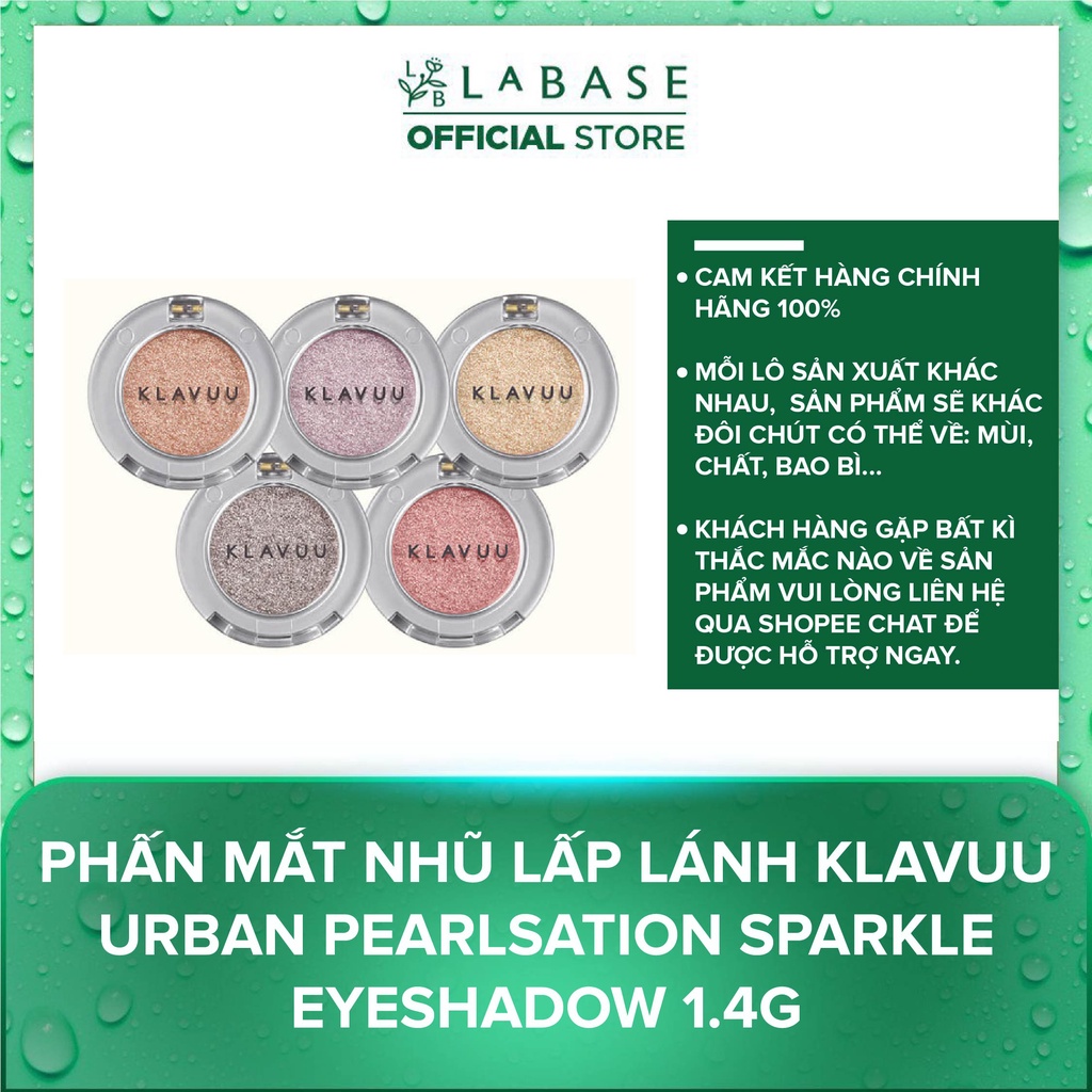 Phấn mắt nhũ lấp lánh Klavuu Urban Pearlsation Sparkle Eyeshadow 1.4g