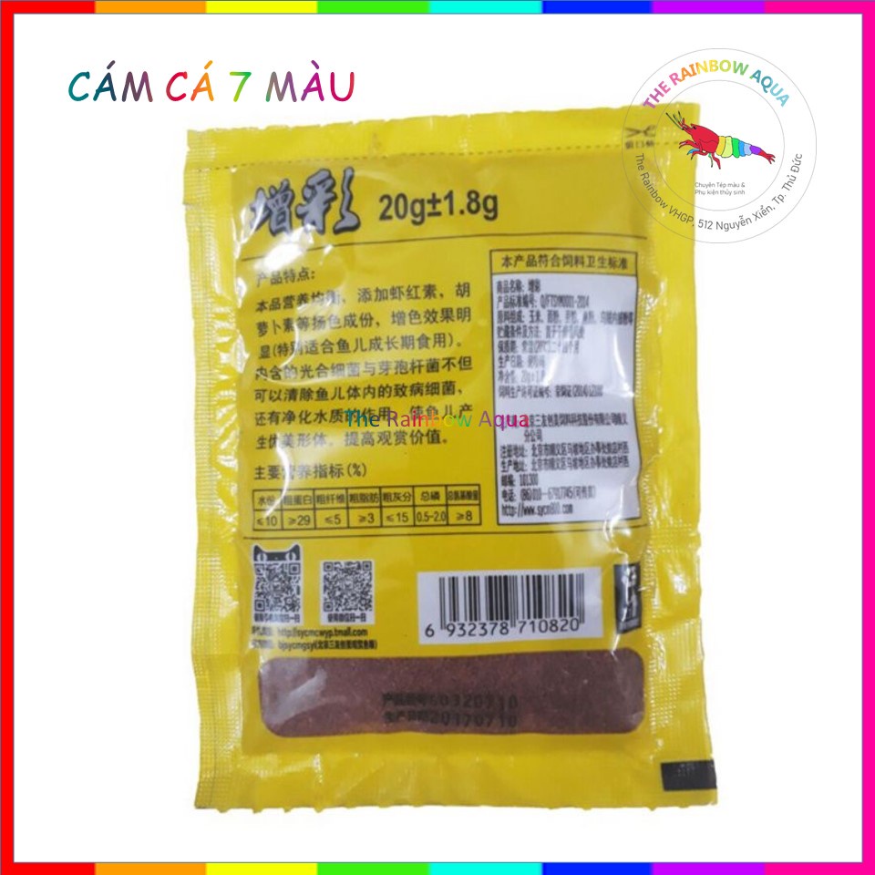 Thức ăn cho cá 7 màu, betta, giúp cá lên màu đẹp