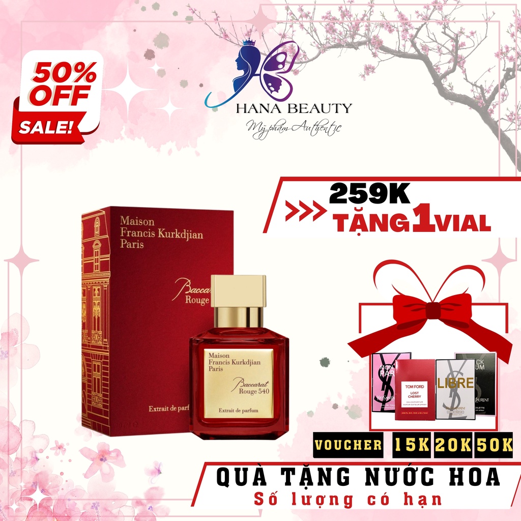 Nước hoa Maison Francis Kurkdjian Baccarat Rouge 540 EDP 5ml/10ml/20m, Nước hoa MFK Extrait De Parfum
