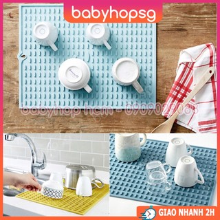 Tấm để ráo chén dĩa bằng silicone lock&lock ckt200 - babyhopsg