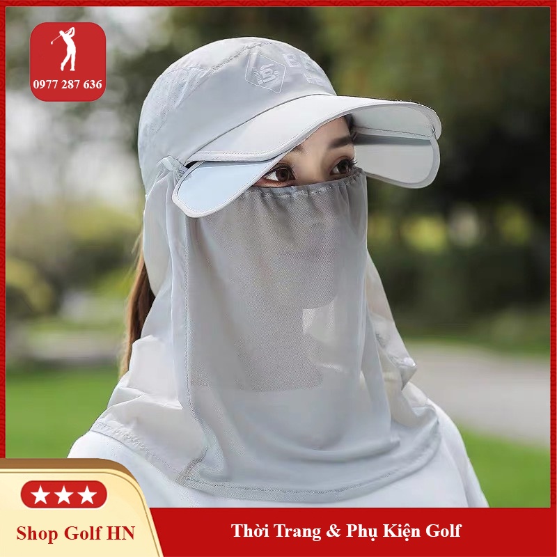 Mũ chống nắng golf nữ khăn chùm thoáng khí chống UV tốt MN088