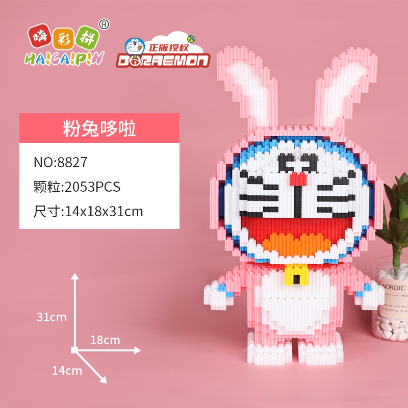 Lắp ráp mô hình 3D nhân vậy hoạt hình doremon đồ tai thỏ cỡ lớn 33cm trưng bày trang trí siêu hot mới nhất