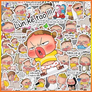 Set 50 cái Sticker Quỳnh Aka chống nước, Hình Dán Quỳnh Aka giá rẻ, decal dán mũ bảo hiểm, laptop, dán xe, vali