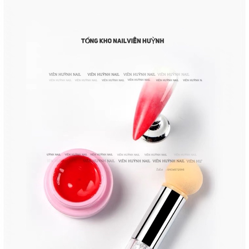 Bút dặm ombre có bông mút 2 đầu - dặm màu nail nhanh tiện lợi