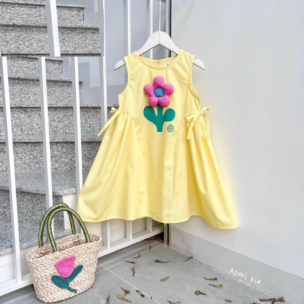 Đầm Hoa 3D dáng Babydoll cực xinh dành cho bé gái