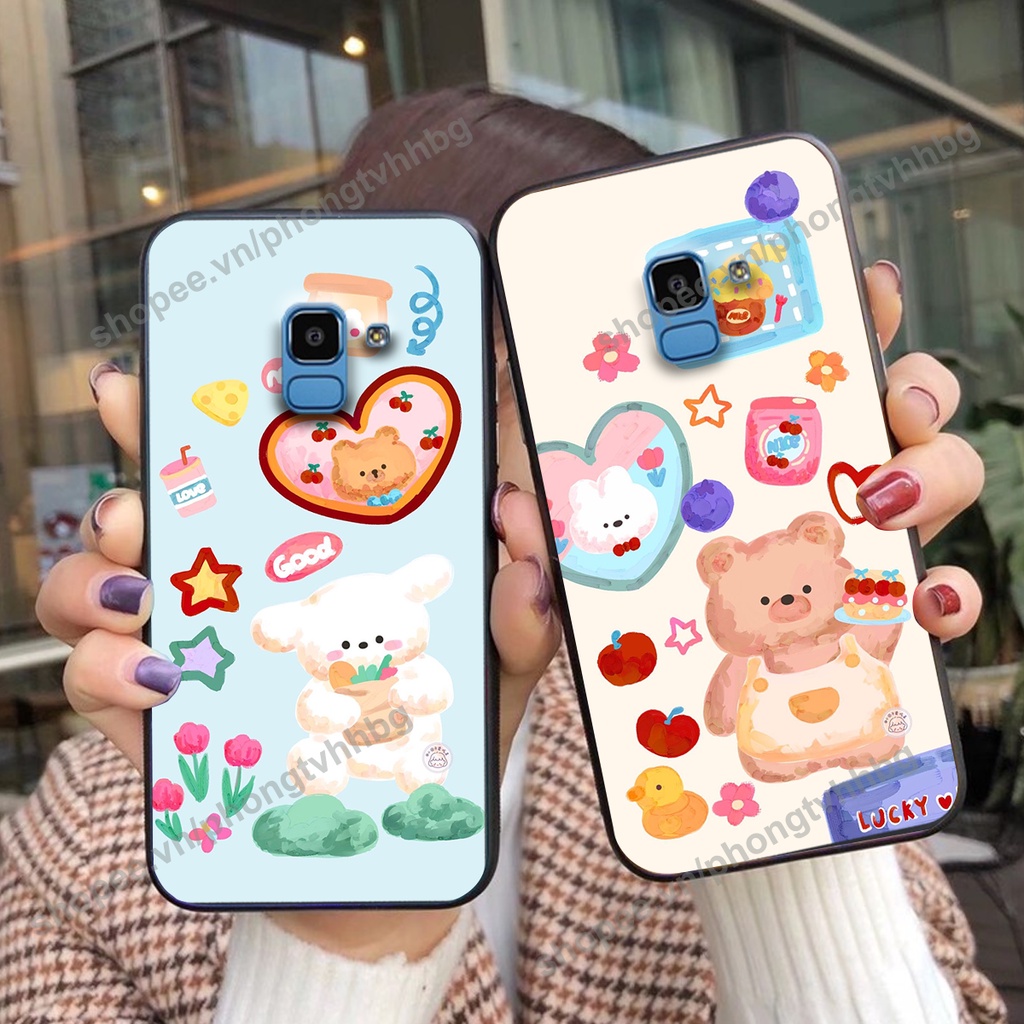 Ốp lưng Samsung J6 2018 / J6 Plus / J6+ GẤU DÂU chi bi hoạt hình cute siêu rẻ