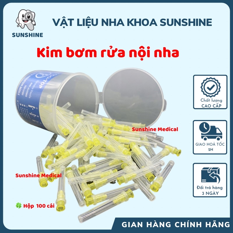 Kim bơm rửa nội nha 2 lỗ kim bơm rửa nha khoa kim bơn rửa ống tuỷ răng