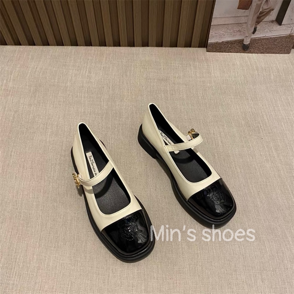 Min's Shoes - Giày Mary Jane Hoạ Tiết Hoa Hồng Cao Cấp V257