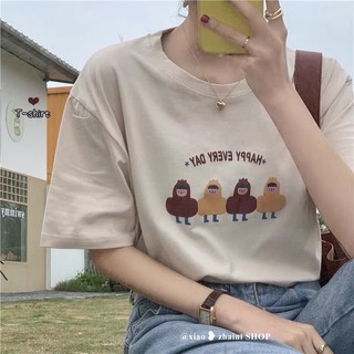 Áo thun nữ LAM, áo thun cotton in hình chất dày dặn mềm mịn