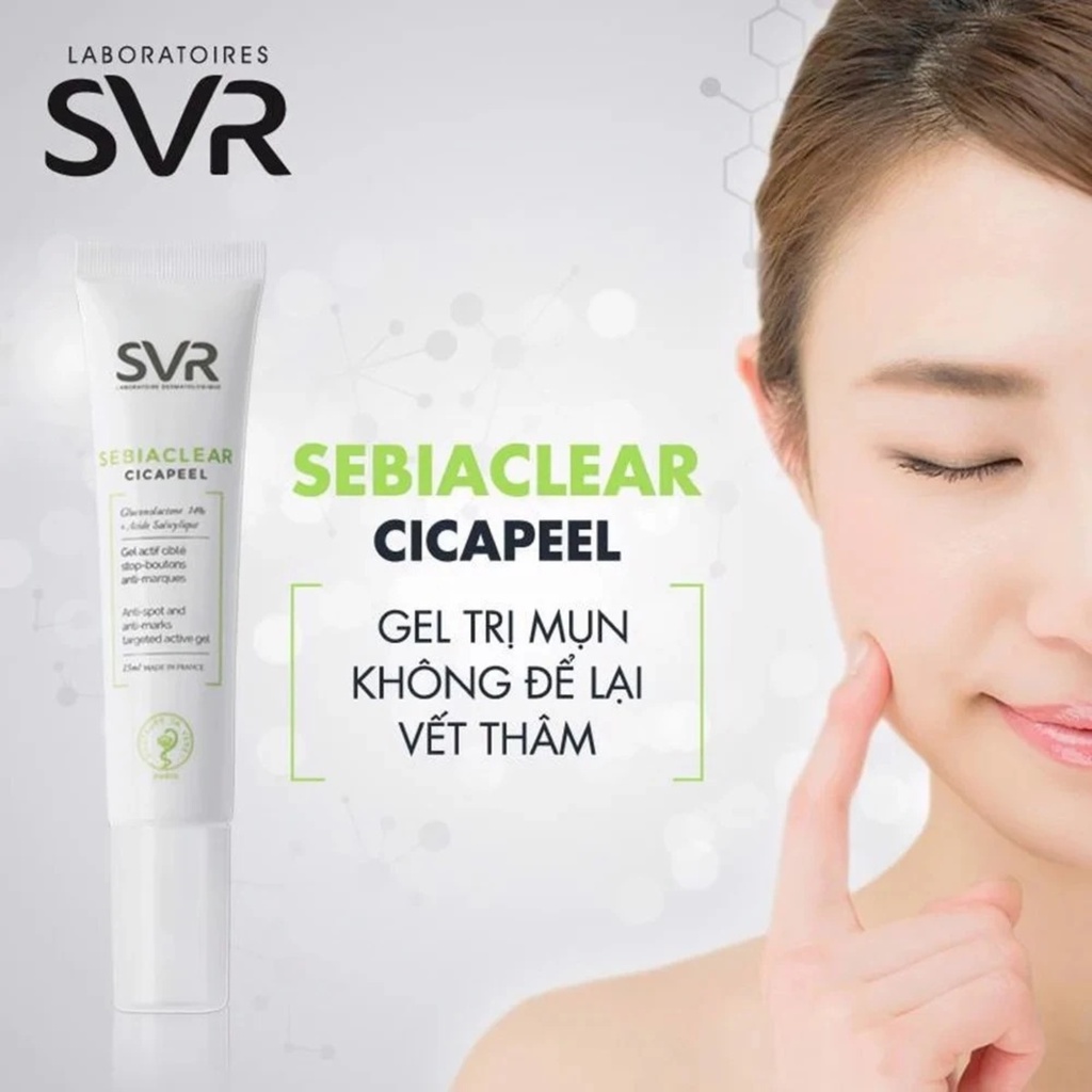 Gel làm giảm mụn cho da dễ bị mụn - SVR SEBIACLEAR CICAPEEL 15ML