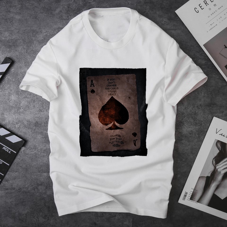 Áo thun cotton 100% in hình quân bài Át, Áo hot nhất hiện nay