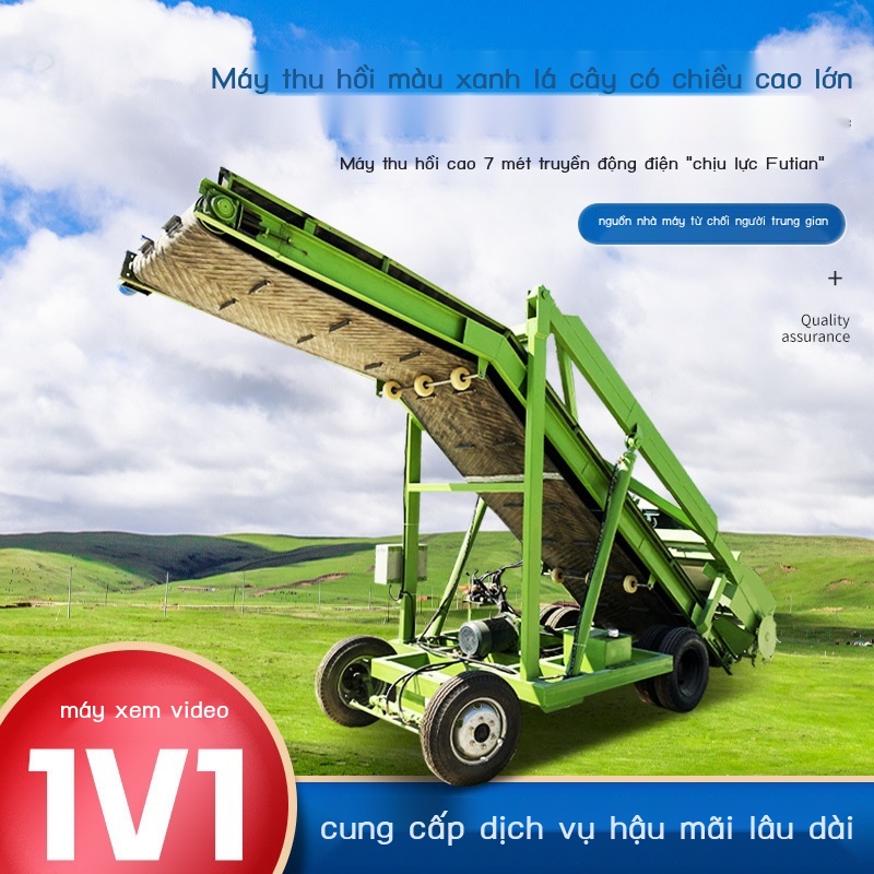 Lên men ao cỏ chuyển động ngang máy hái trang trại xếp chồng nhau màu xanh lá cây lưu trữ tường tăng 7 mét thủy lực