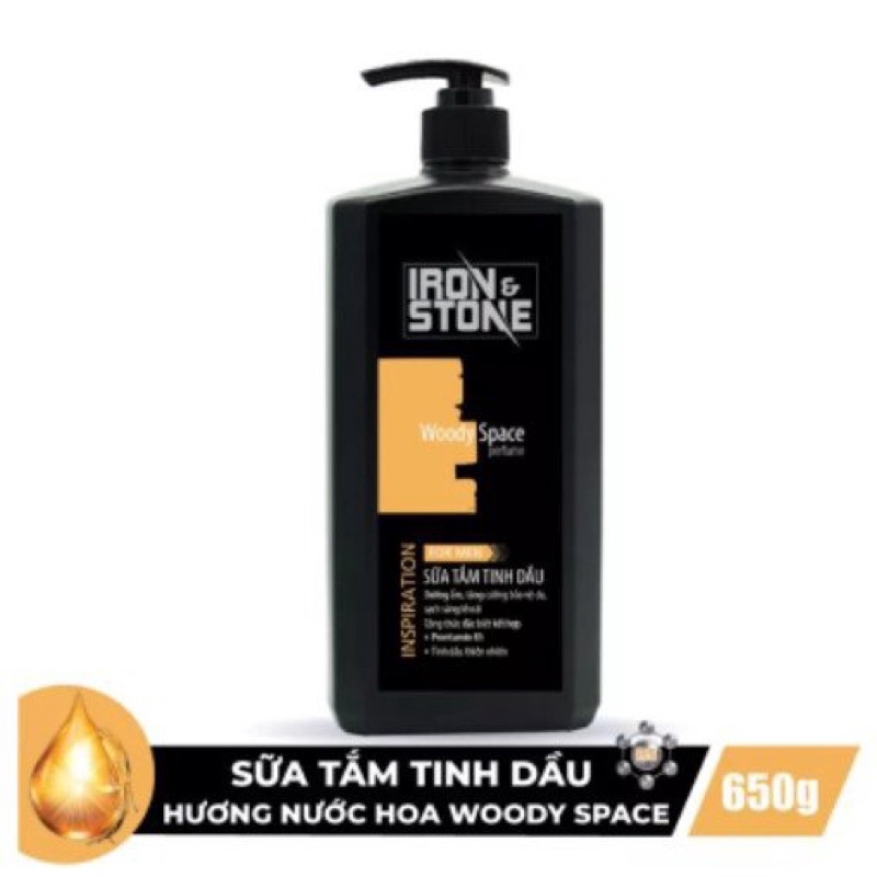 Sữa Tắm IRON & STONE Men 650G TẶNG KÈM Chai 180g  Woody Space / Blue Ocean