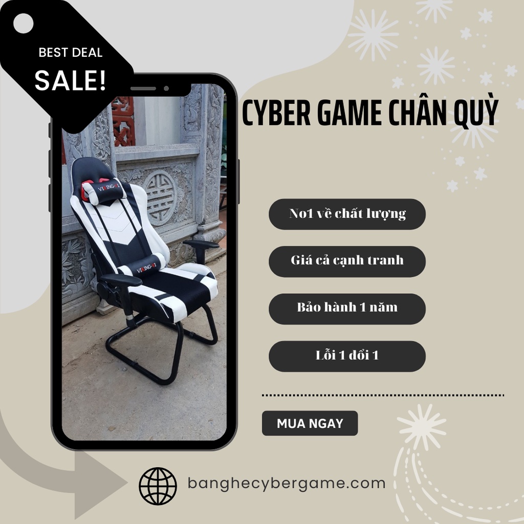 GHẾ GAMMING, VĂN PHÒNG CHÂN QUỲ NGẢ ĐƯỢC 180 ĐỘ