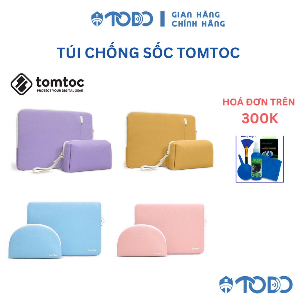 Túi bảo vệ túi chống sốc TOMTOC túi đựng Laptop Macbook Air Pro 13 inch A27 màu hồng xanh  Chính hãng bảo hành 12 tháng