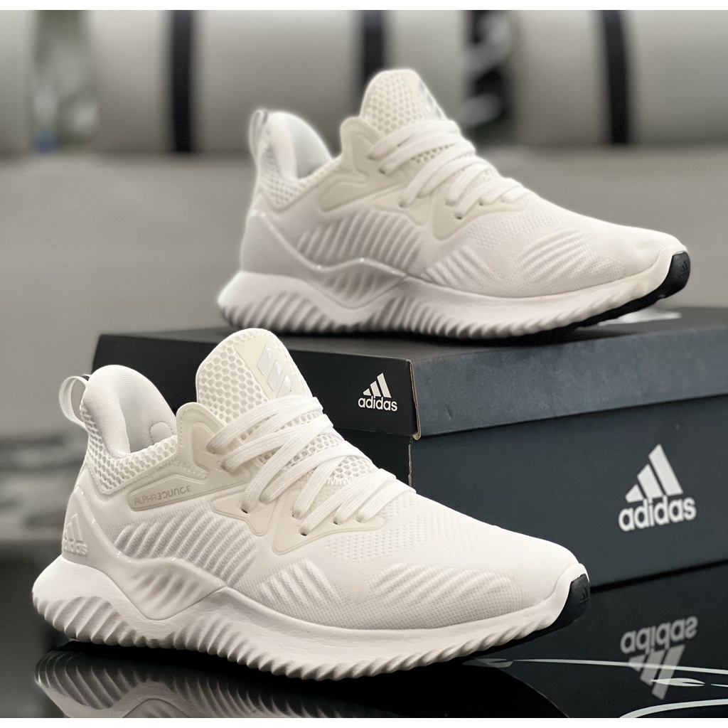 Giày Thể Thao Adidas Alpha Bouce Chính Hãng Cặp Nam Nữ Màu Trắng Full box