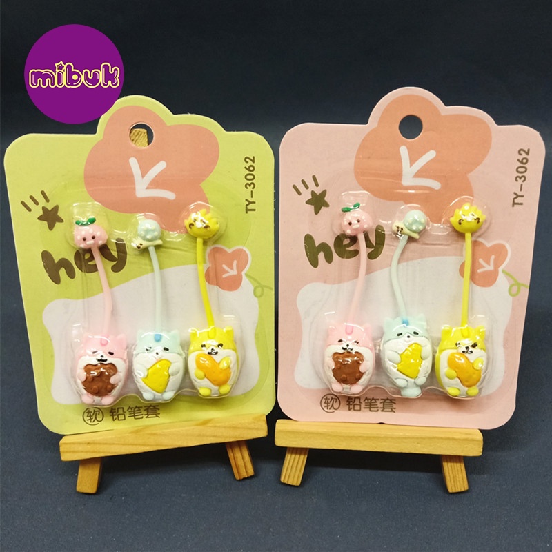 Nắp đậy bút chì dễ thương set 3 nắp hình con cú
