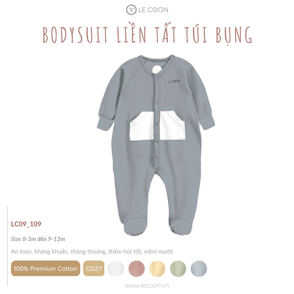 LE COON | Bodysuit Liền Tất Túi Bụng | COMFY | 0-12 tháng