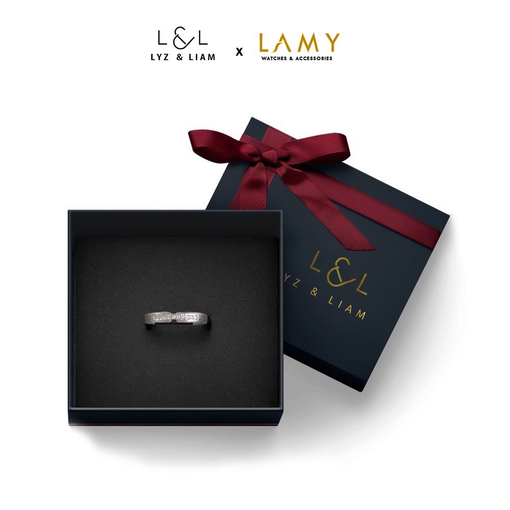 Nhẫn cặp đôi Lyz and Liam True Crystal Link Silver Ring LL8013 & LL8012