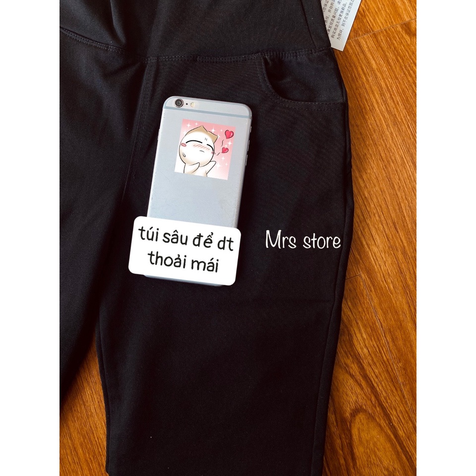 Quần legging vải Umi Hàn 4 túi dày dặn siêu nâng mông tôn dáng