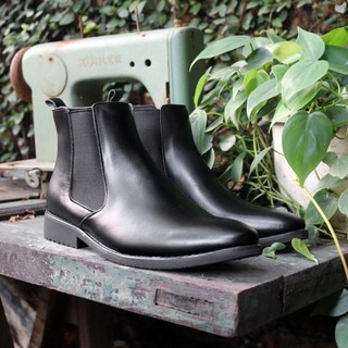 Giày chelsea boots leman lucas shoes, boots công sở cao cổ da bò thật, mũi nhọn, đế cao su đúc - bh 1 năm