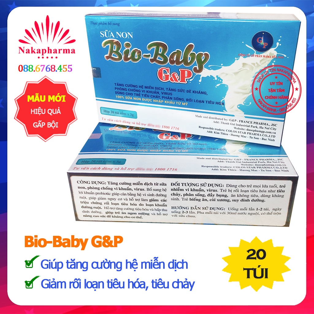 Sữa Non Bio-baby G&P | Hỗ trợ tiêu hóa, giúp bé ăn ngon miệng, hấp thu tốt, giảm rối loạn tiêu hóa | Biobaby GP