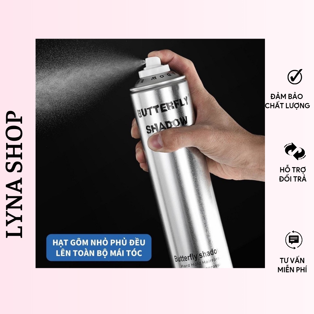 Gôm xịt tóc nam Butterfly Shadow 600ml