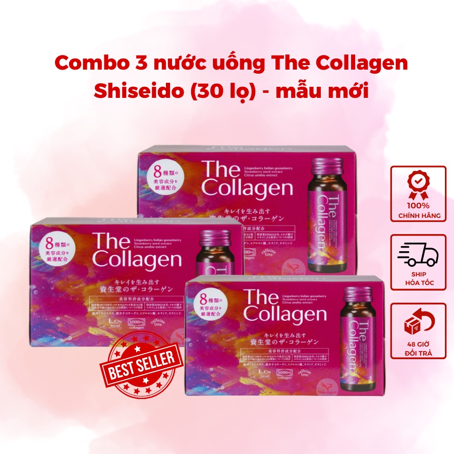 Combo 3 nước uống the collagen shiseido (hộp 10 chai x 50ml)