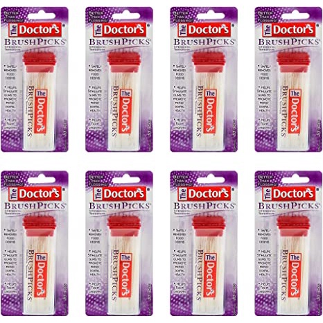 Tăm xỉa răng dẻo hàng Mỹ - THE DOCTOR'S BRUSH PICKS INTERDENTAL TOOTHPICKS - HỘP 120 CÂY